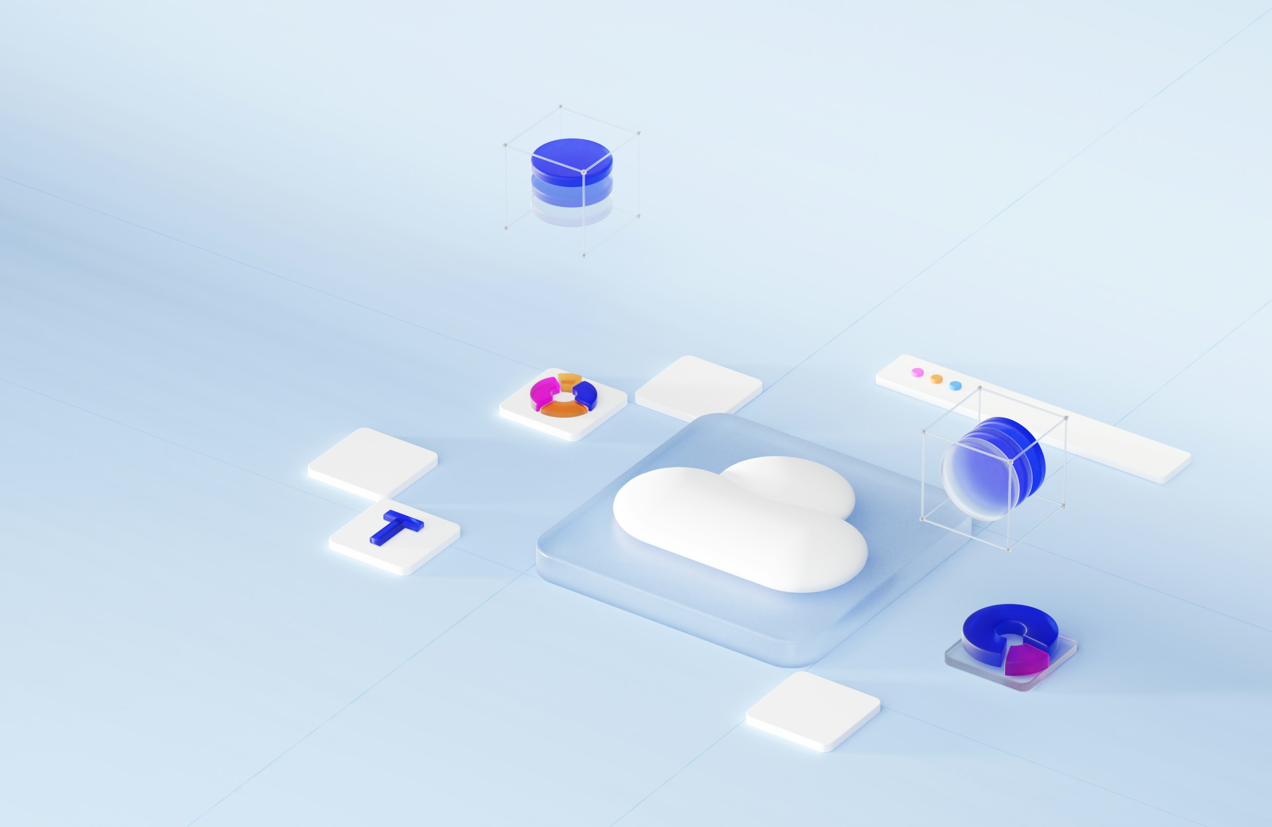 Cloud Computing 3D Graphic