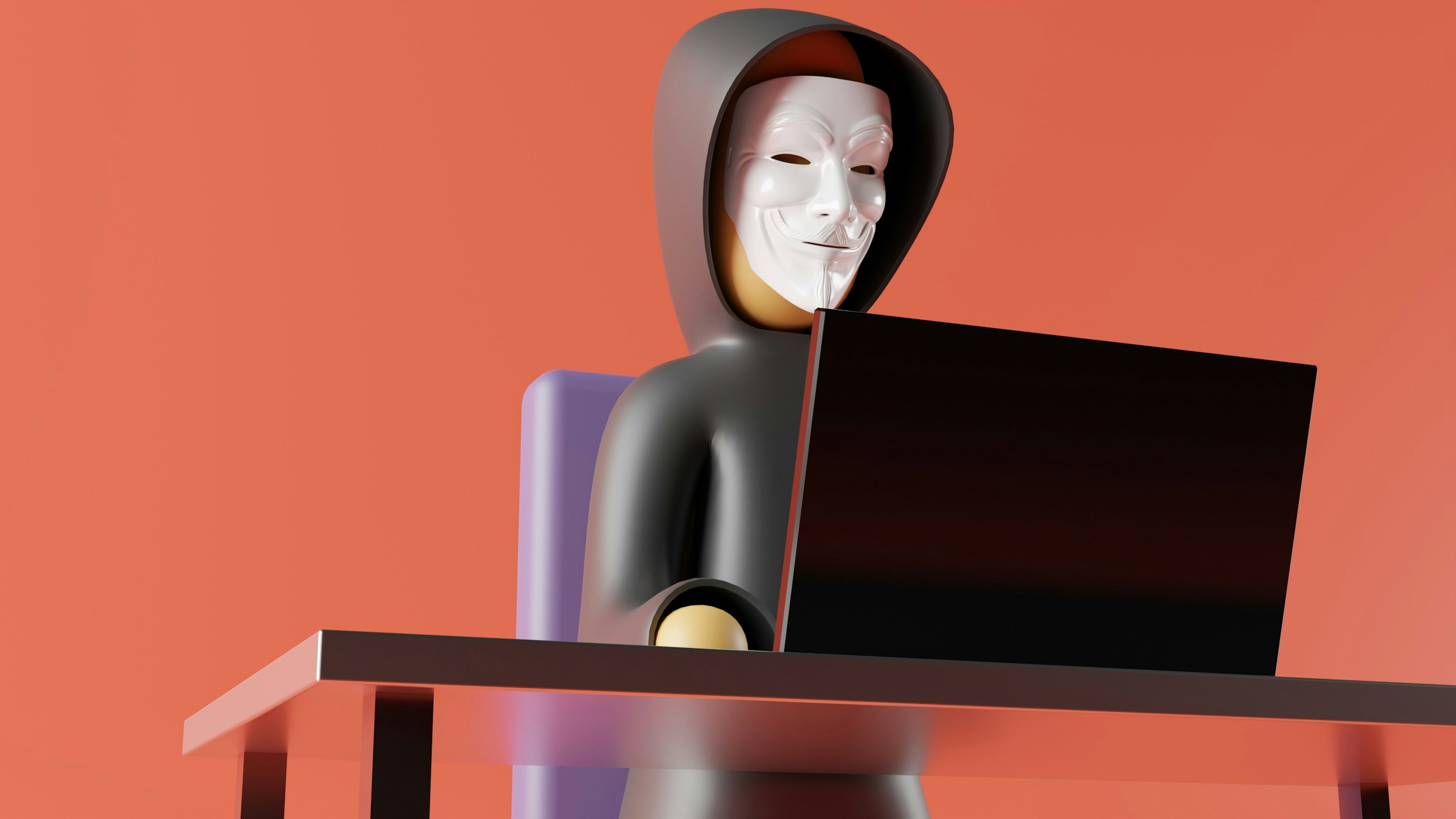 Cyber Security 3D Masked Figure